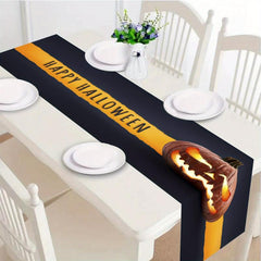 Polyester Halloween Pumpkin Horror Castle Table Runner
