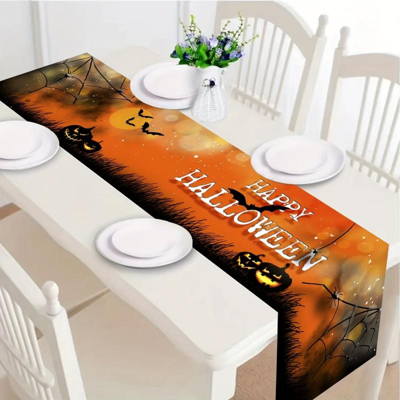 Polyester Halloween Pumpkin Horror Castle Table Runner