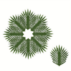 10pcs Polyester Placemats Artificial Palm Leaves Hawaiian Tropical Table Mats