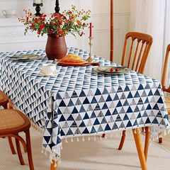 Triangle Tassel Tablecloth for Picnics Camp Weddin