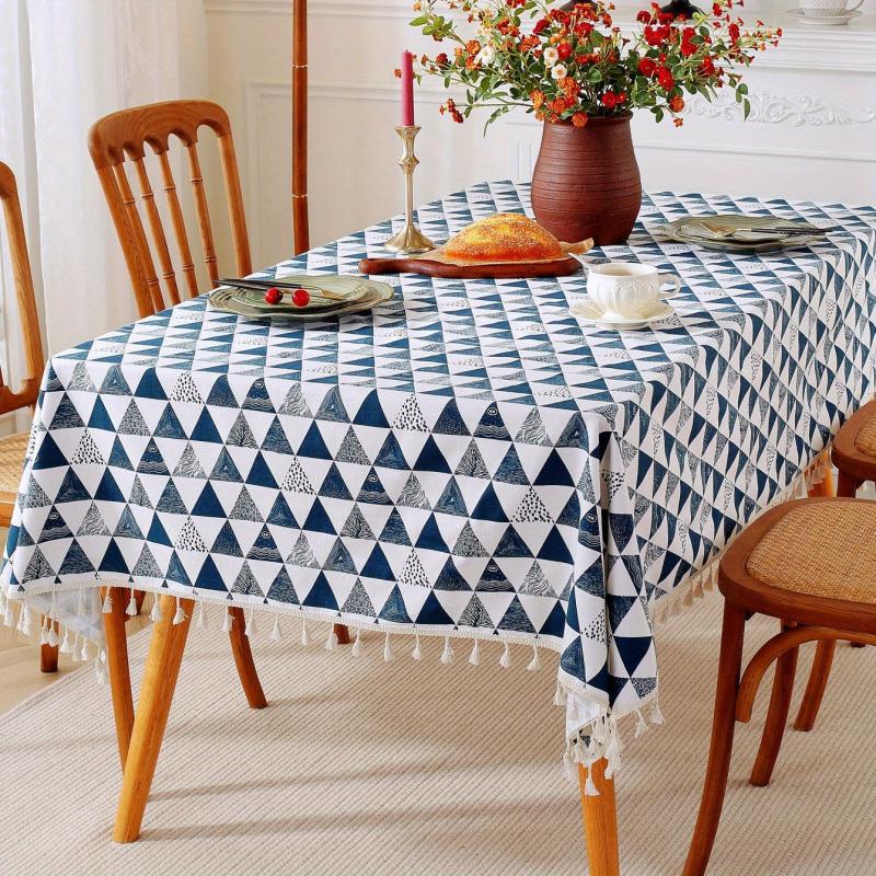 Triangle Tassel Tablecloth for Picnics Camp Weddin