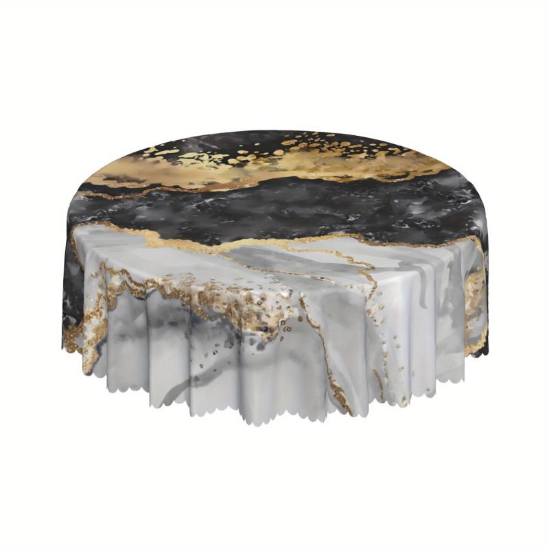 Modern Marbled Tablecloth Waterproof Stain Resistant Circle Table Cover
