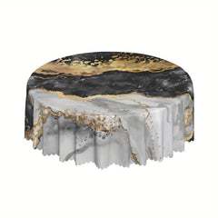 Modern Marbled Tablecloth Waterproof Stain Resistant Circle Table Cover
