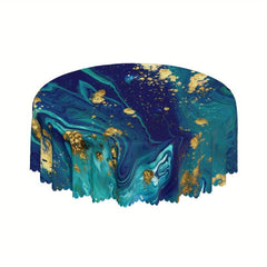 Modern Marbled Tablecloth Waterproof Stain Resistant Circle Table Cover