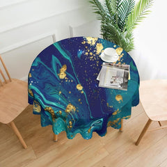 Modern Marbled Tablecloth Waterproof Stain Resistant Circle Table Cover