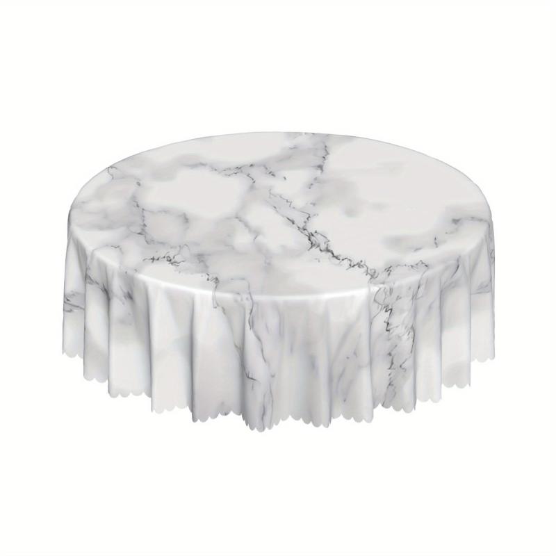 Modern Marbled Tablecloth Waterproof Stain Resistant Circle Table Cover