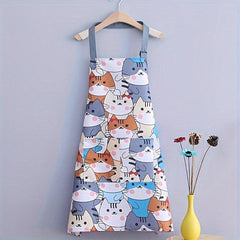 Waterproof Cartoon Cat Kitchen Apron for Home Cooking