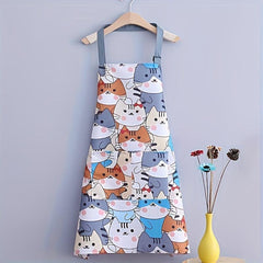 Waterproof Cartoon Cat Kitchen Apron for Home Cooking
