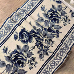 Chinese Ink Flower Tea Floral Table Cloth and Runner