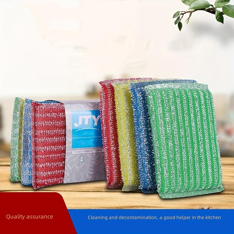 4pcs Double Sided Cleaning Brush Set for Tableware and Pans