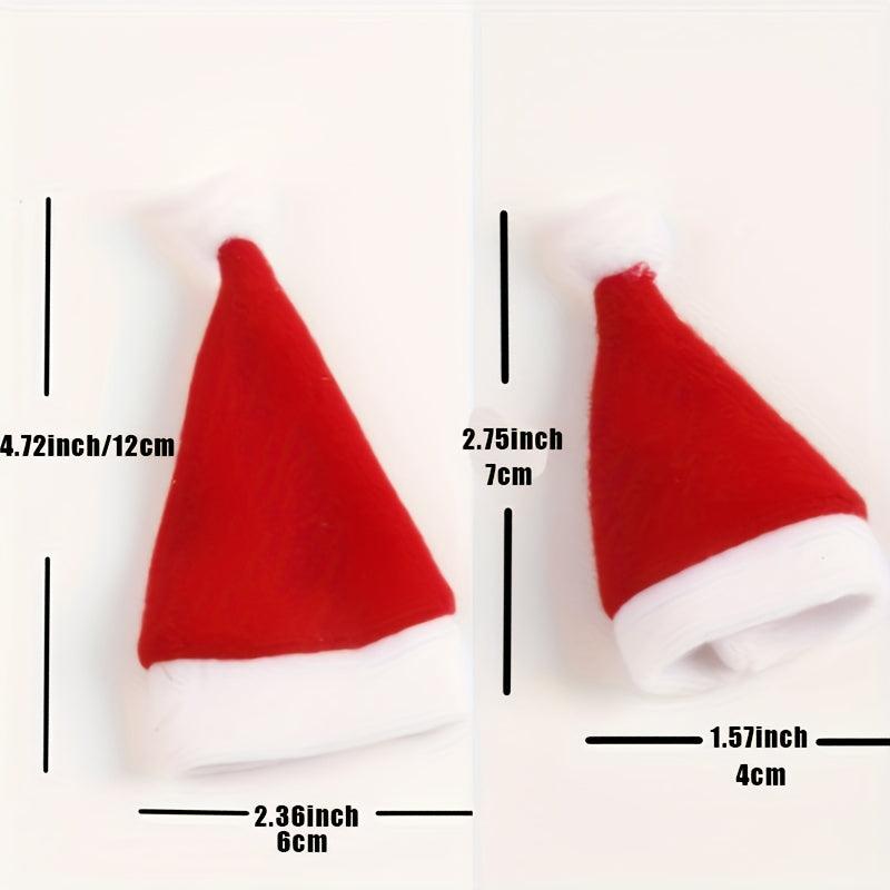10pcs Christmas Hat Cutlery Cover Cloth - Tableware Storage & Decoration