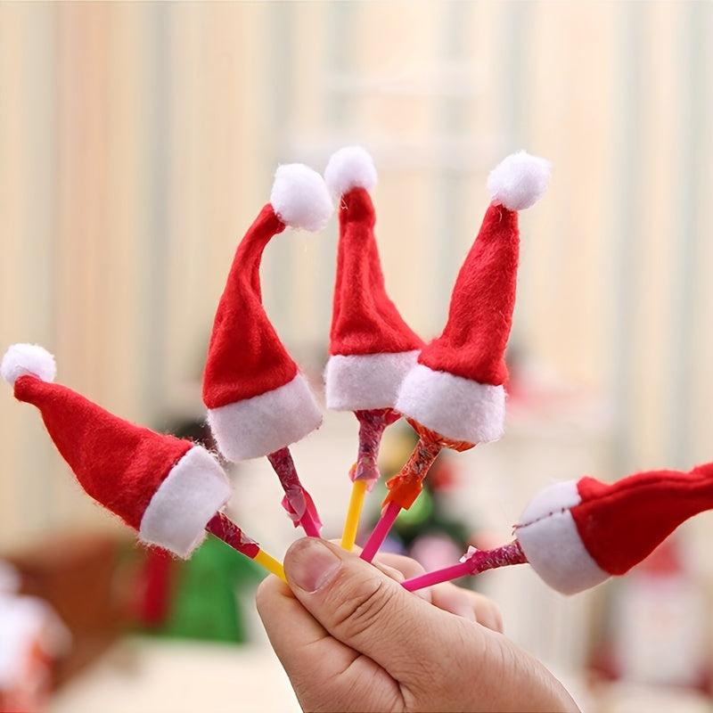 10pcs Christmas Hat Cutlery Cover Cloth - Tableware Storage & Decoration