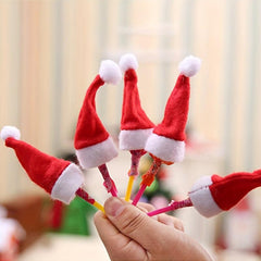 10pcs Christmas Hat Cutlery Cover Cloth - Tableware Storage & Decoration