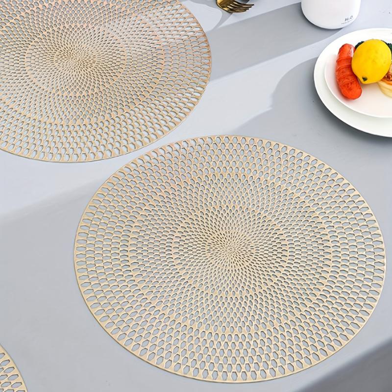 Round PVC Placemats Heat Insulation Mats Home Decoration