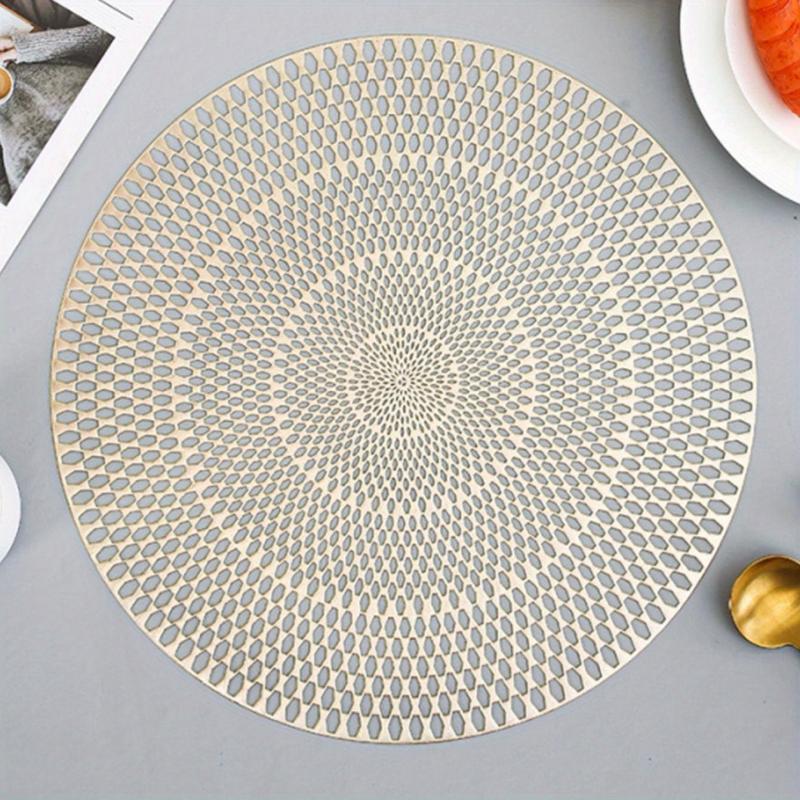 Round PVC Placemats Heat Insulation Mats Home Decoration