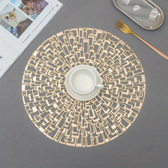 6pcs Hollow Bronzing Placemats Washable Anti-slip Table Mats