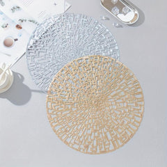 6pcs Hollow Bronzing Placemats Washable Anti-slip Table Mats