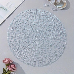 6pcs Hollow Bronzing Placemats Washable Anti-slip Table Mats