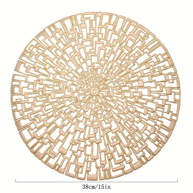 6pcs Hollow Bronzing Placemats Washable Anti-slip Table Mats