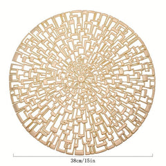 6pcs Hollow Bronzing Placemats Washable Anti-slip Table Mats
