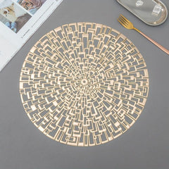 6pcs Hollow Bronzing Placemats Washable Anti-slip Table Mats
