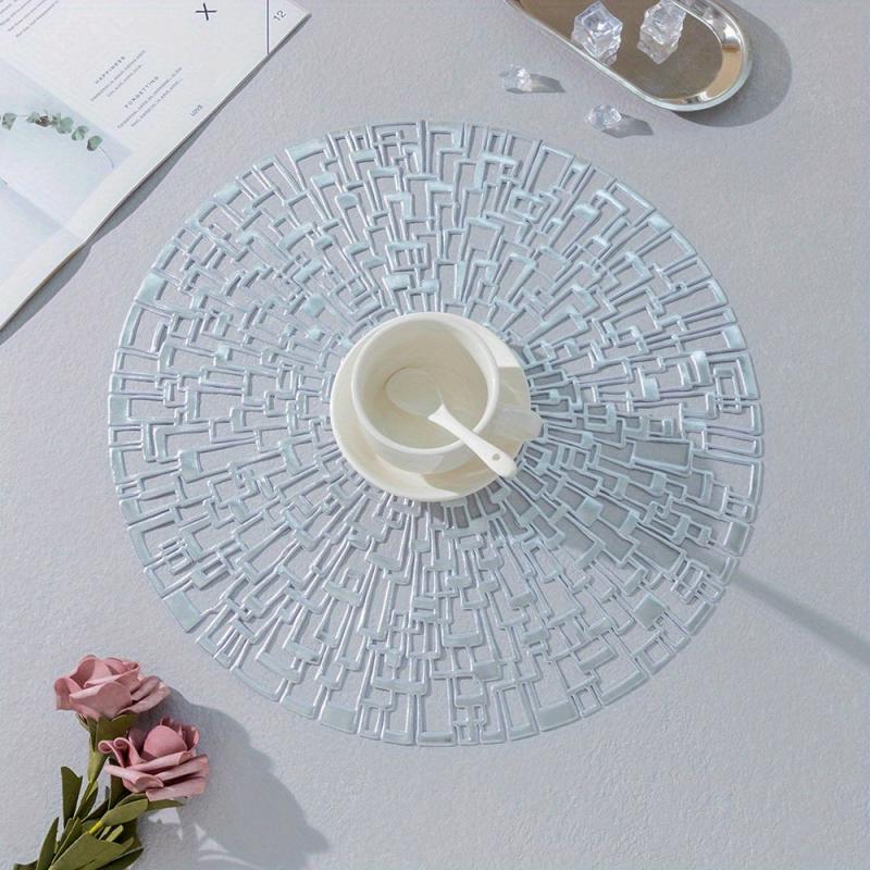 6pcs Hollow Bronzing Placemats Washable Anti-slip Table Mats