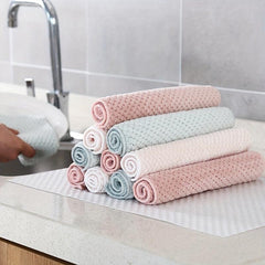 Absorbent Cleaning Cloth Coral Fleece Dishwashing Cloth