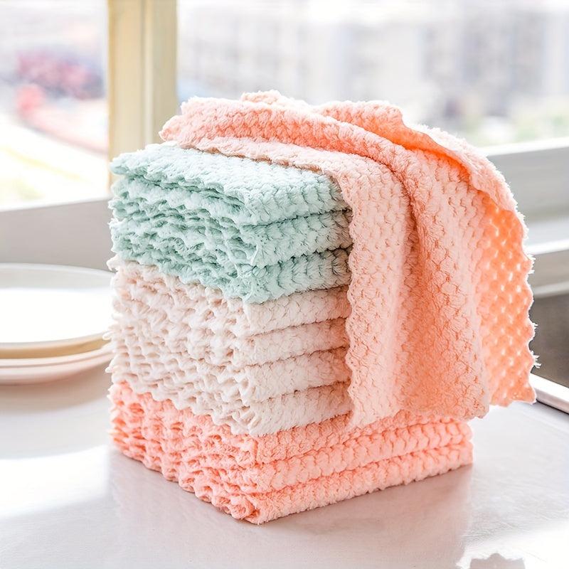 Absorbent Cleaning Cloth Coral Fleece Dishwashing Cloth