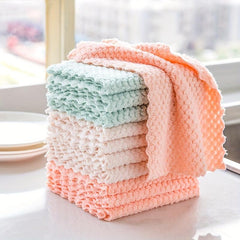 Absorbent Cleaning Cloth Coral Fleece Dishwashing Cloth
