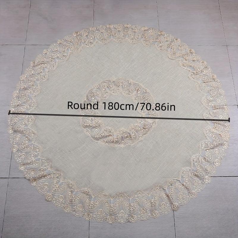 Embroidery Lace Round Tablecloth Bohemian Style Coffee Table Cloth