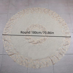 Embroidery Lace Round Tablecloth Bohemian Style Coffee Table Cloth