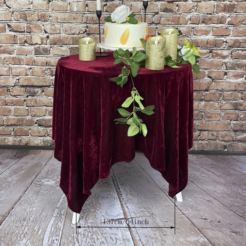 Round Velvet Tablecloth Table Cover For Weddings Parties Baby Showers And Events