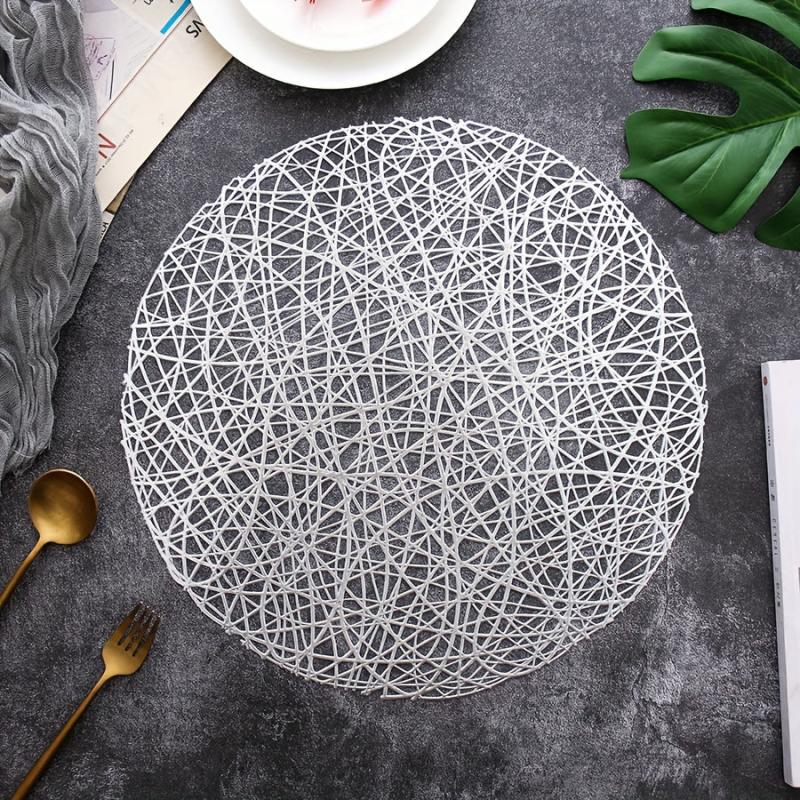 PVC Round Bronzing Placemat Art Sense Dining Table Mat Room Decor