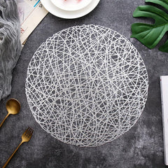 PVC Round Bronzing Placemat Art Sense Dining Table Mat Room Decor