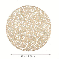 PVC Round Bronzing Placemat Art Sense Dining Table Mat Room Decor