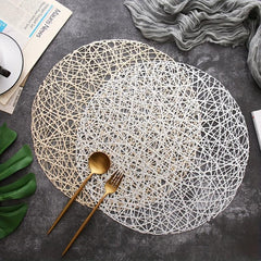 PVC Round Bronzing Placemat Art Sense Dining Table Mat Room Decor