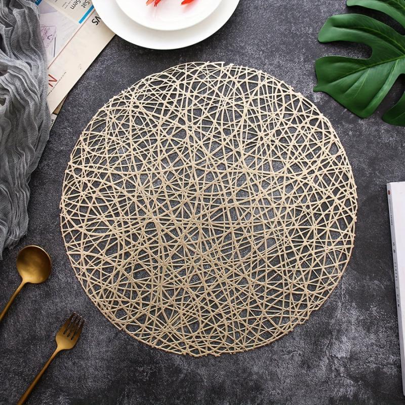 PVC Round Bronzing Placemat Art Sense Dining Table Mat Room Decor