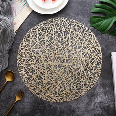 PVC Round Bronzing Placemat Art Sense Dining Table Mat Room Decor