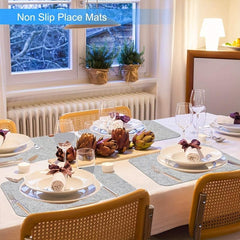 Non Slip Felt Placemat Set for Dining Table Decor