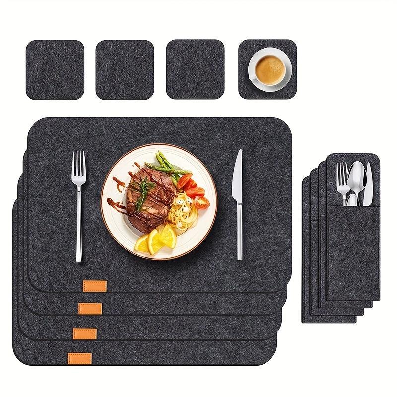 Non Slip Felt Placemat Set for Dining Table Decor
