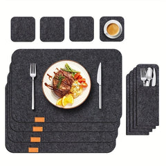 Non Slip Felt Placemat Set for Dining Table Decor