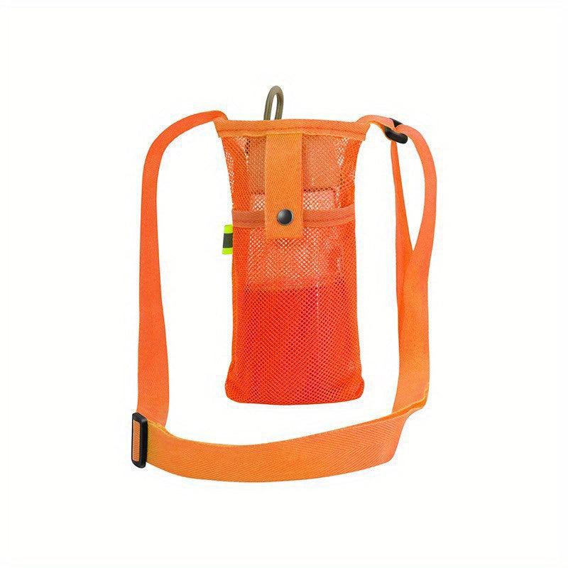 Water Bottle Hanging Bag Adjustable Strap Portable Crossbody Grid Bag