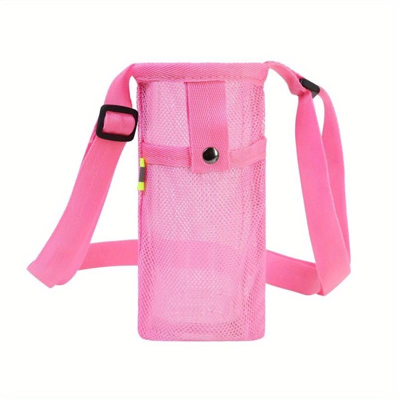 Water Bottle Hanging Bag Adjustable Strap Portable Crossbody Grid Bag