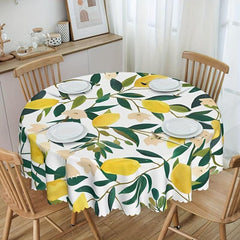 Lemon Pattern Tablecloth Water Repellent Wrinkle Embossed Edge