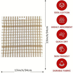 8pcs Plaid Dishcloths Soft Cleaning Rag Reusable Lightweight Absorbent