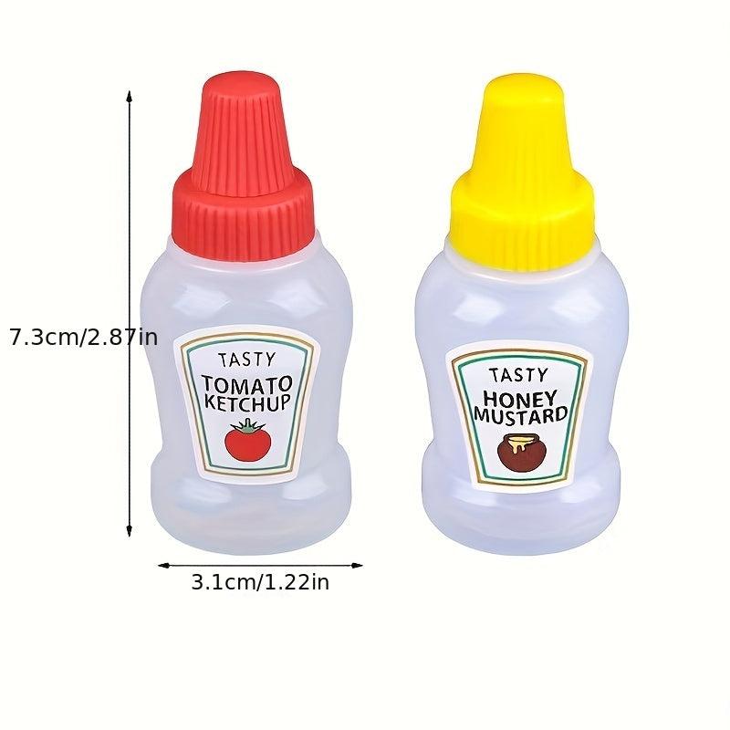 4pcs Mini Sauce Bottles Portable Condiment Squeeze Bottles