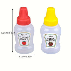 4pcs Mini Sauce Bottles Portable Condiment Squeeze Bottles