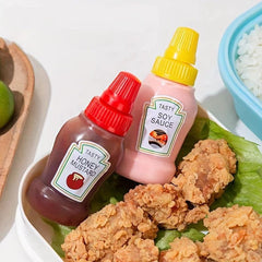 4pcs Mini Sauce Bottles Portable Condiment Squeeze Bottles