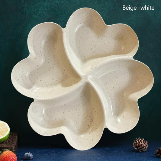 Unbreakable 4 Compartment Chip & Dip Serving Platter Heart Shaped Dish Tray