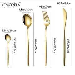 24pcs Stainless Steel Mirror Polished Silverware Set